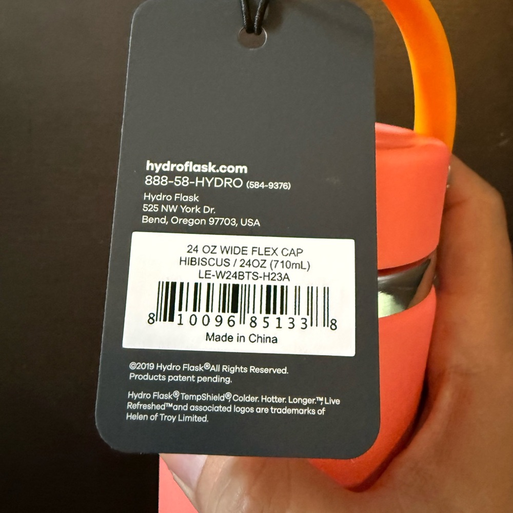 NWT 24 oz Hydro Flask Hawaii Limited Edition Hibiscus Pink and Orange Bottle - Picture 8 of 8